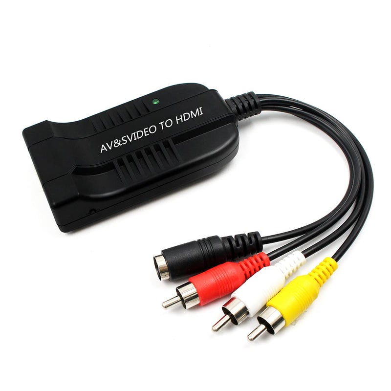 HDSUNWSTD 3RCA AV CVBS Composite & S-Video R/L Audio to HDMI Converter Adapter Support 720P/1080P for PS2 PS3 NES SNES Nintendo 64 HDTV - Image 1